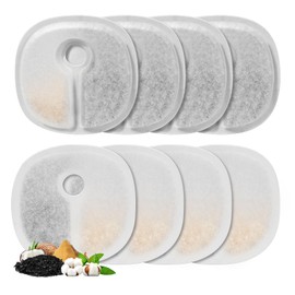 8 Pack Replacement Filters for 2L/67oz Pumpless Cat Water Fountain, BFLICROY Cat Water Fountain Filters, Multiple Filtration Pet Fountain Filter Replacement