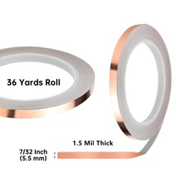 4 Rolls 7/32" Black Backed Copper Foil for Stained Glass, Copper Foil Hand Foiler Kits, with 2 Hand Foiler, 1 Burnisher