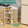 4-Tier Slim Utility Rolling Laundry Cart with Wheels, Easy to