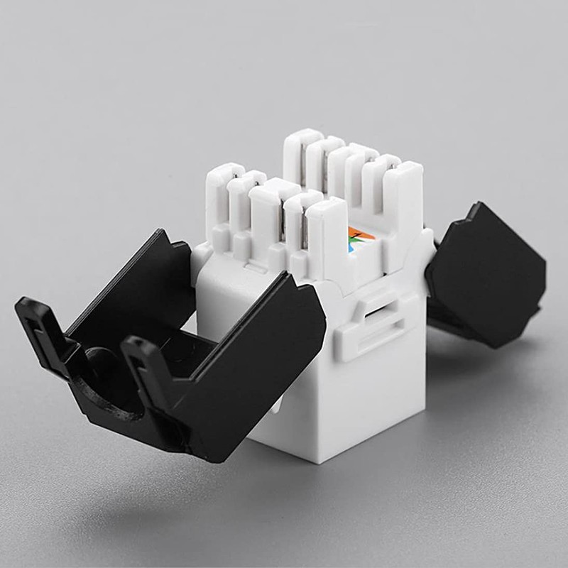 Greluma 6pcs 180 Degree RJ45 CAT6A Keystone Jack Toolless Keystone