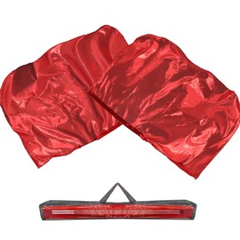 Baisdan 55" Worship Flags for Teenagers, Praise Dance Flags for Beginners, Church Flags with Flexible Rods & Carrying Bag, 2 Pack, Red