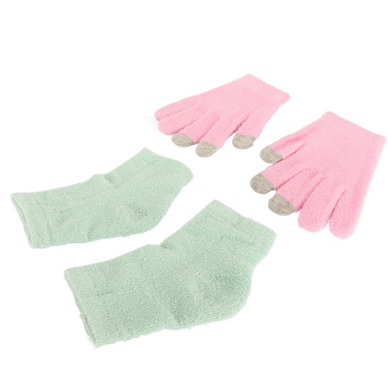 Pink Moisturizing Hand Gloves Touch Screen Prevent Cracked Skin Green