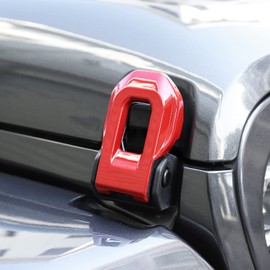 RT-TCZ Hood Latch Cover Exterior Hood Lock Brackets ABS Decoration Accessories for Jeep Wrangler JL JLU & Gladiator JT 2018-2022,2PCS (Red)