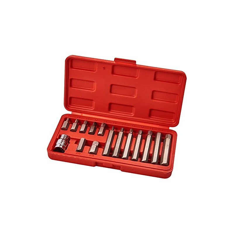 Amtech I8550 15 Piece Hex bit and Socket Set