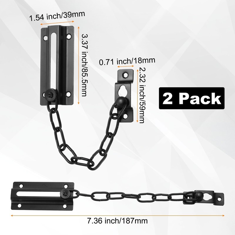 M METERXITY 2-Pack Door Chain Lock, Premium Security Door Chain