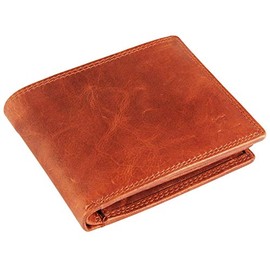 Pierrini PR0012 Men's Genuine Leather Wallet Brown Vintage Look 3 x 9 x 12 cm, brown, Retro