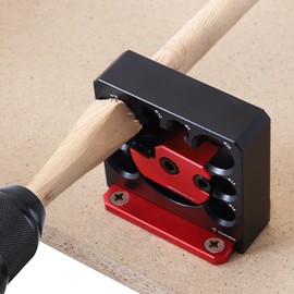 6Pcs Dowel Maker Jig Kit Metric 8mm to 20mm Adjustable Dowel Maker with Carbide Blade Electric Drill Milling Dowel Round Rod Auxiliary Tool for Wooden Rods Sticks Woodworking PoUYWH(Black red)