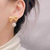 Stocking Stuffers Bow Earrings for Women Trendy Sparkly Rhinestone Stud