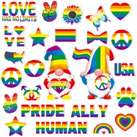 Fabbay 25 Pcs Rainbow Fridge Magnet Carnival Cruise Decor Magnetic Stickers Gay Pride Rainbow Souvenirs Gifts Refrigerator Magnets for Fridge Laptop Locker Home Decoration Accessories