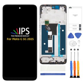 A-MIND for Moto G 5G 2025 6.7" LCD Screen Replacement with Frame (Black) – Original Display Assembly for XT2513 XT2513-1 XT2513V Touch Digitizer Full Assembly Repair Kit