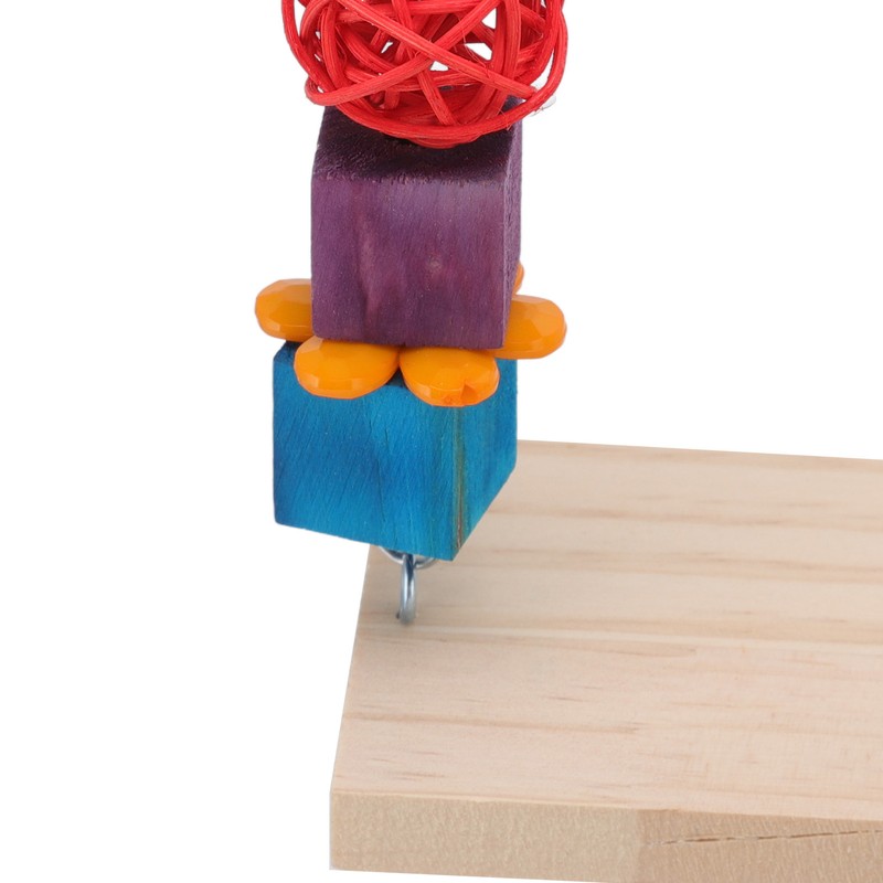 Bird Feeding Dish Cups with Parrot Perch Swing Natural Colorful