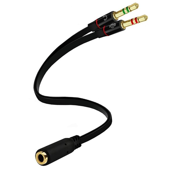 D & K Exclusives Headphone Splitter for Computer 3.5mm Female to 2 Dual 3.5mm Male Mic Audio Y Splitter Cable Smartphone Headset to PC Adapter