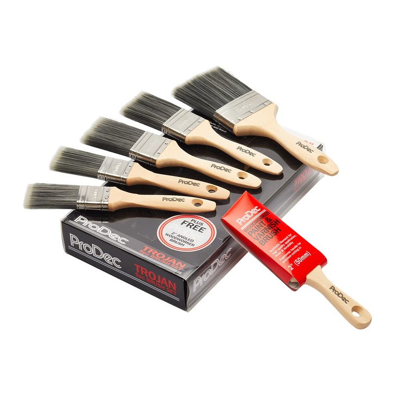 ProDec PBPT056 Trojan Brush Set Including Free Woodworker, Brown, 31x