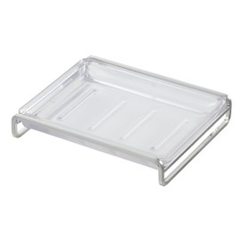 SORO:U Stainless Steel Soap Dish, Standing Type (Antibacterial Tray), Removable Saucer
