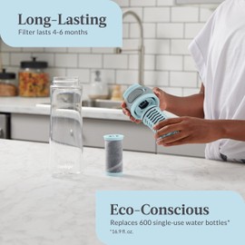 Contigo Clybourn Plastic FreeFlow Filter Water Bottle with AUTOSEAL spill-proof Lid 24oz., Salt