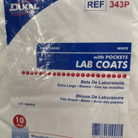 DUKAL Disposable Lab Coats with Pocket White 343P Work Gowns 10 XL Protective Clothing