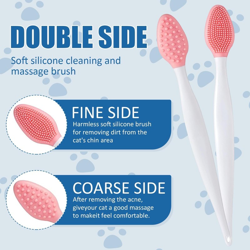 Cat Chin Care Set, Equipped with Cat Acne Brush, Nourishes