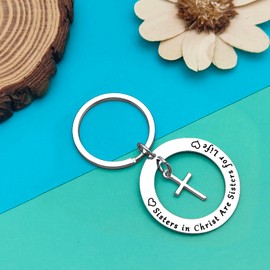 Christian Jewelry Christian Sister Keyring Religious Gifts for Women Girls Religious Sisters Jewelry Faith Keychain Christian Bible Verse Keychain Christening Baptism Gifts Christmas Birthday Gifts