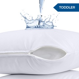 Utopia Bedding Waterproof Pillow Protectors Zippered (2 Pack, White) Toddler Size, Zippered Pillowcases, Bed Bug Proof Pillow Encasement Covers 13 x 18 Inches
