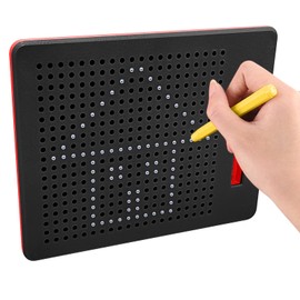 YATOSEEN Children's Drawing Board, Drawing Board with Magnetic Balls and Pen, Children's Toy Drawing Gifts for Children from 3 Years, 217 x 174 x 12 mm (Small, Black)