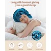 AWAYTR Long Silk Bonnet for Sleeping - 100% Mulberry Silk