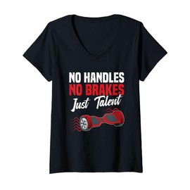 Womens One Wheel Hoverboard Hoverboarding Electric Scooter V-Neck T-Shirt