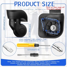 JUVEL 1 Pair of Replacement Wheels for Suitcases – Replacement Wheels for Soft Shell Hard Shell Suitcase Universal Suitcase Wheels Suitcase Wheels Replacement Luggage Wheels Swivel Wheels, black,