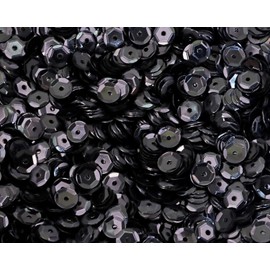 Penta Angel Loose Sequins 4000Pcs 6mm Round Embroidery Craft Sequins Cup Iridescent Spangles for Sewing Christmas Decoration (Black)