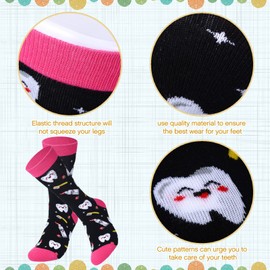 3 pares de calcetines de enfermera dental para mujer, novedad de dentista, asistente de dentista, calcetines lindos para regalo de agradecimiento al médico enfermera (estilo de dibujos animados),