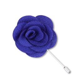 12Pack-Dark Blue Flower Lapel Pins Stick Brooch, Handmade Camellia Flower Boutonniere for Men Women Suit Wedding Party