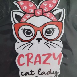 E & S Pets Crazy Cat Lady Pet Vinyl Sticker Waterproof For Car Laptop Water Bottle Kitten