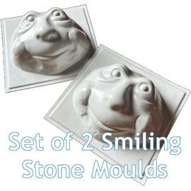 Smiling Stone Concrete Mould Set of 2 Garden Moulds