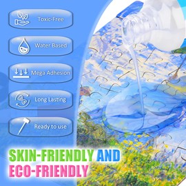 Puzzle Glue Transparent 200 ml, Quick-Drying with Applicator, for up to 5000 Pieces, Non-Toxic, Ideal for Puzzle Storage & High Quality Puzzle Accessories, No Residue for Hanging, Easy to Hang