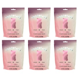 Candy People VegoBears Malibu Vegan Gummy Bears Foamy Organic Gummy Bears, Non-GMO Cherry & Raspberry Gummies 3.5 Ounce (6 Pack)