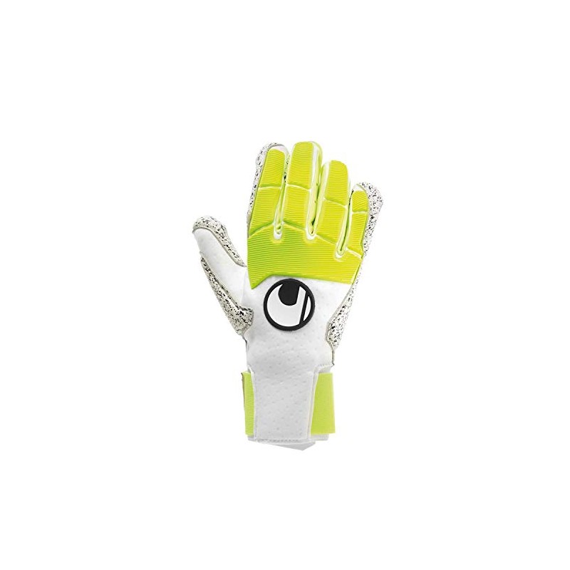 uhlsport Men's Pure Alliance Supergrip+ Gloves, White/Fluo Yellow/Black, 7.5