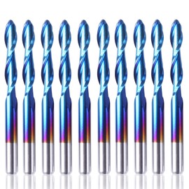 SainSmart Genmitsu Ball End Mill, Double Edged, Spiral Upcut, 0.12 inch (3.175 mm) Blade Diameter, 0.1 inch (3.175 mm) Shaft (1/8" Shank), Nanoparticle Coating, Cemented Carbide for Router Bit, Milling and CNC Milling Machines, Pack of 10