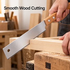 Japanese Style Hand Saw for Woodworking – Flexible Pull Saw with Non-Slip Wooden Handle for DIY Cutting and Flush Cut Projects