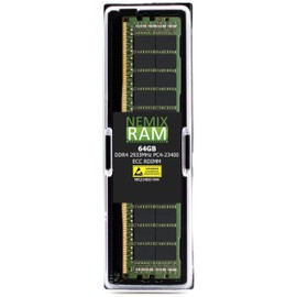 NEMIX RAM 64GB (1X64GB) DDR4 2933MHZ PC4-23400 4Rx4 1.2V CL21 288-PIN ECC RDIMM Registered Server Memory Compatible with Micron MTA36ASF8G72PZ-2G9E1