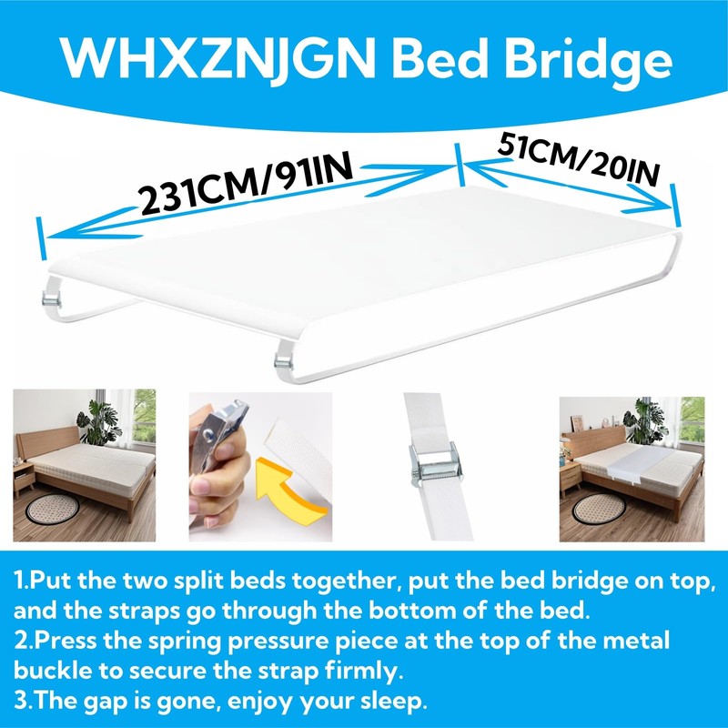 WHXZNJGN Bed Bridge Twin to King, Extra Long Bed Converter
