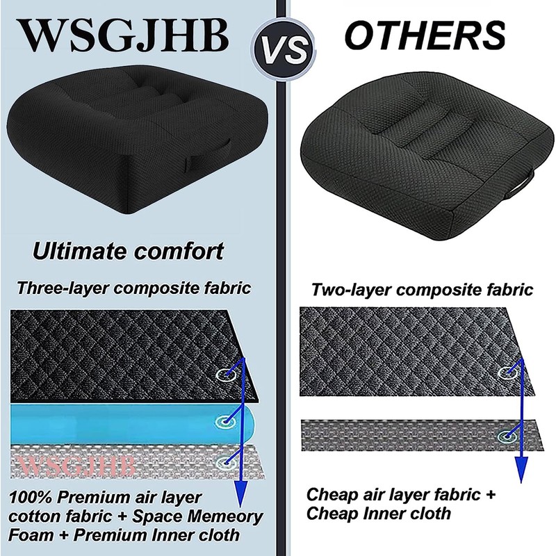 WSGJHB Car Booster Seat Cushion Posture Cushion Portable Breathable Mesh,