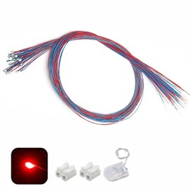 ZZHOB 25PCS Pre-Wired 0805 SMD LEDs(Light Mode: Continuous Red Light) Micro LED Light Emitting Diode with Assembly Accessories (Red, 25pcs)