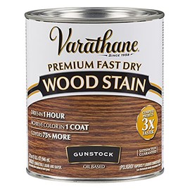 2-Pack of 1 Qt Rust-Oleum 262007 Gunstock Varathane Premium Fast Dry Wood Stain