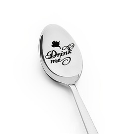 Tea Spoon Gift for Girlfriend Boyfriend Chriamas Gifts for Wife Husband Drink Me Coffee Spoons for Best Friend Birthday Gift for Sister Brother Xmas Gift for Daughter Son Keepsake Gifts