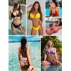 RELLECIGA - Conjunto de bikini triangular ondulado para mujer, traje