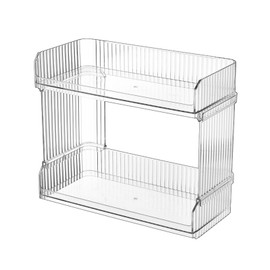 REDANT 2-Tier Bathroom Organizers and Storage - Perfume Organizer, Skin Care Organizer, Bathroom Counter Organizer and Vanity Organizer - Makeup Organizer Countertop for Cosmetic and Skincare, Clear