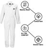ACTIVE UNIFORMS Overall Workwear Men Long Sleeve Coveralls, White (X-Large)