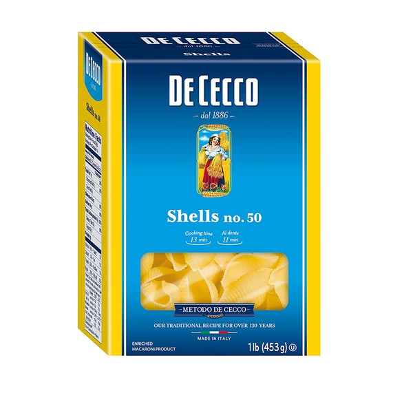 De Cecco Semolina Pasta, Shells No.50, 1 Pound (Pack of 12)