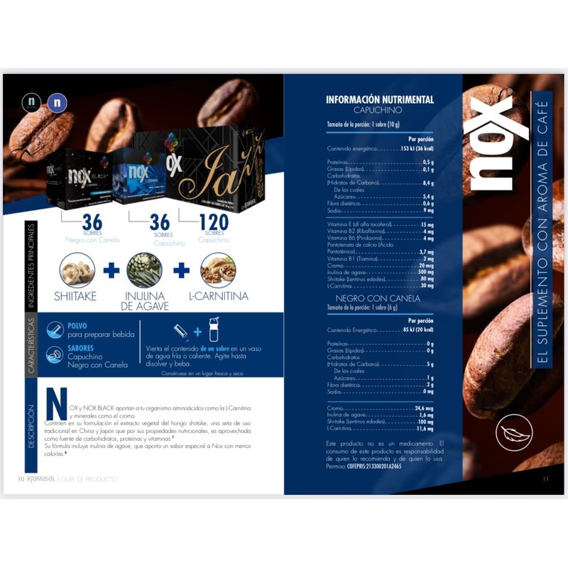 Kromasol Nox Black By kromasol, polvo para reconstruir sabor cafe