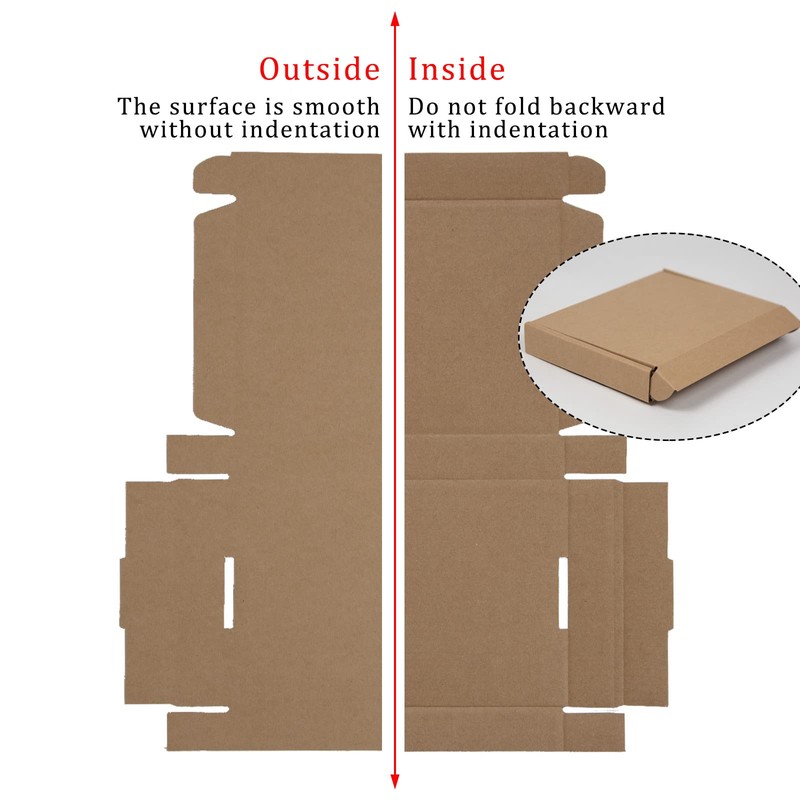 SUNLPH 50 Pack 7x5x1 Inches Small Shipping Boxes, Brown Corrugated