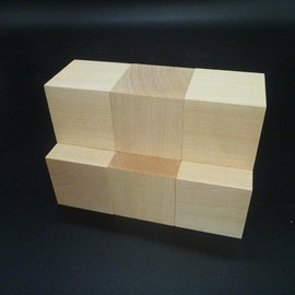 Madera Style AM-BC-2002 Solid Wood, Square Wood, Cube, For Carving, Bird Carving, 2.0 x 2.0 x 2.0 inches (50 x 50 x 50 mm), Set of 6, Woodworking, Carving, Crafting